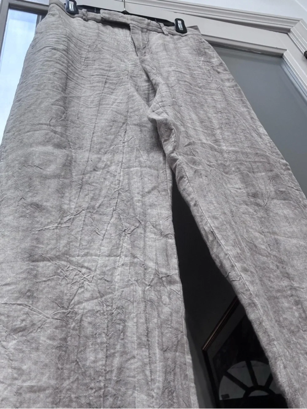 Zara 100% Linen Wide Leg Pants - Natural Crinkle - S - Picture 12 of 12